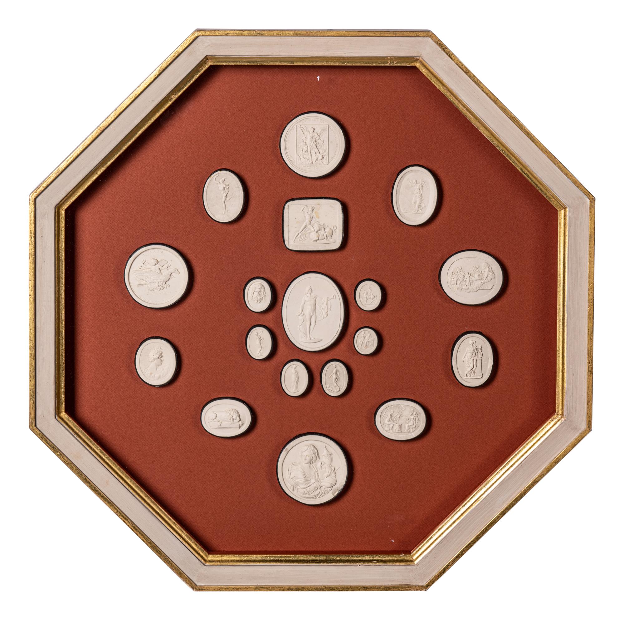 Four Framed Groups of Grand Tour Plaster Intaglios