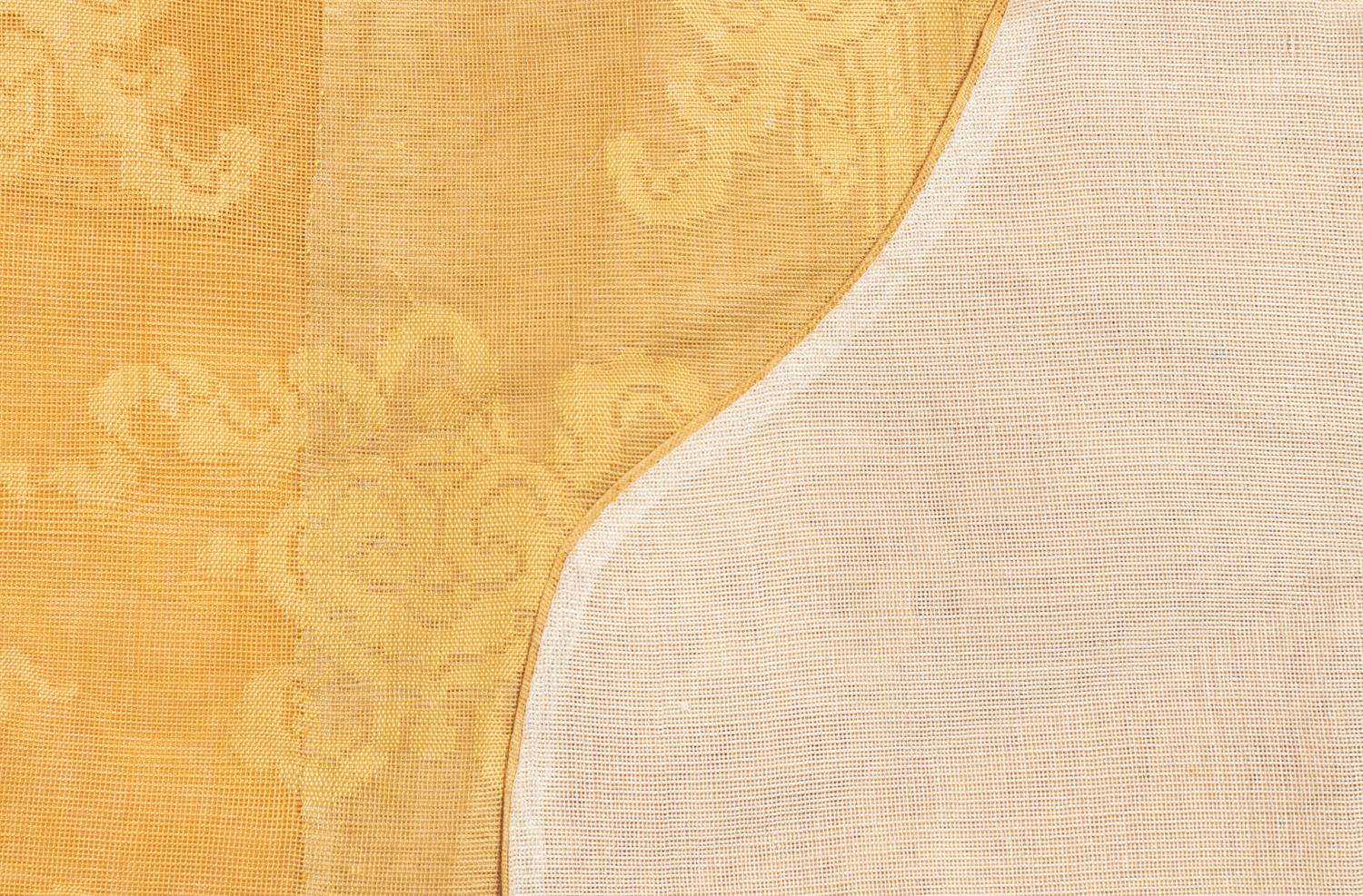 A Chinese Pale Yellow Damask Gauze Silk Robe