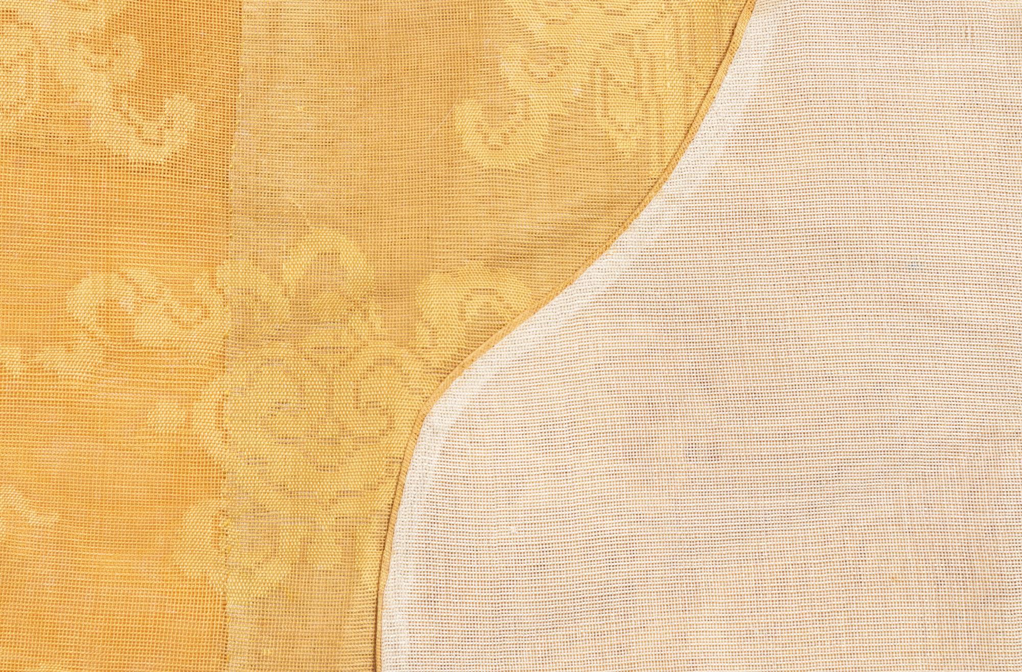 A Chinese Pale Yellow Damask Gauze Silk Robe