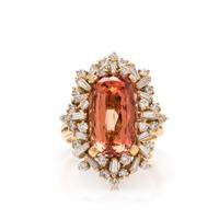TOPAZ AND DIAMOND RING