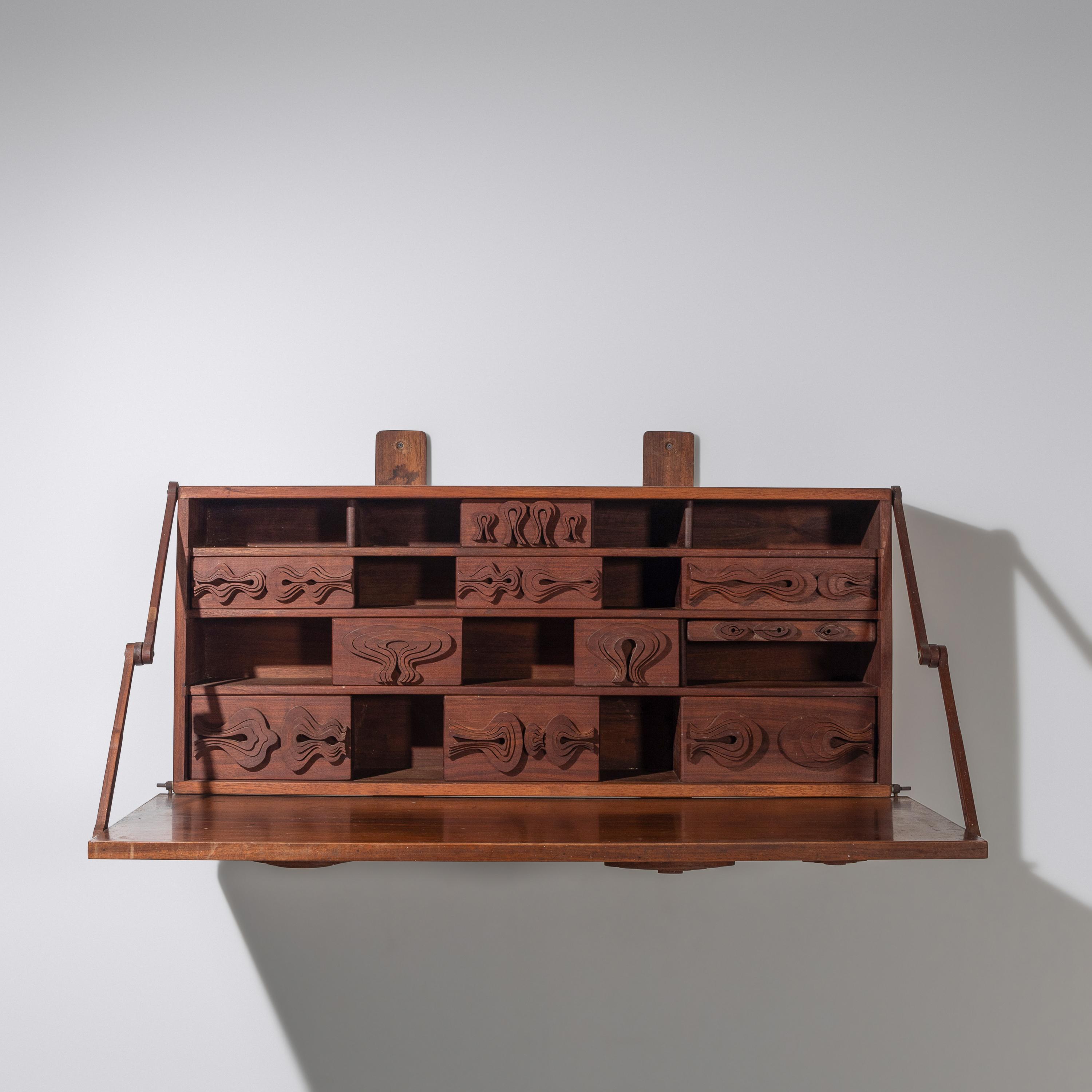 John Risley (American, 1919–2001) — Walnut Wall-mounted Desk