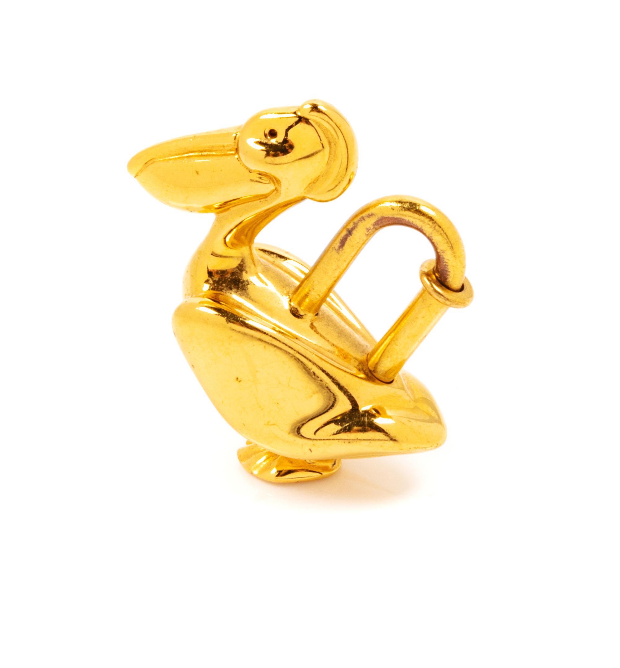 Hermès Goldtone Pelican-form Pendant