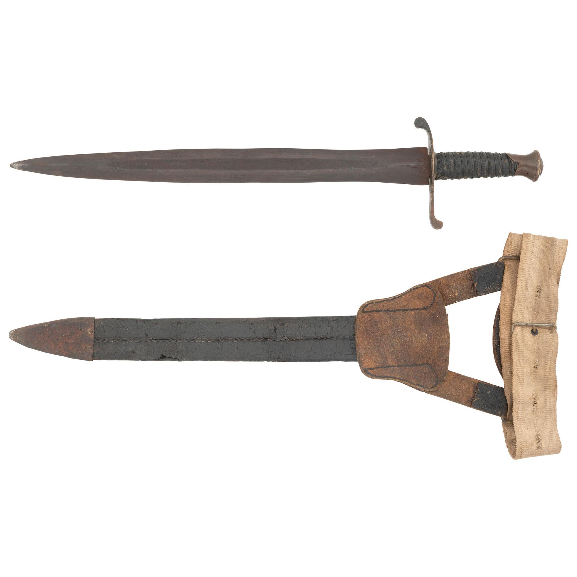 Restored Thomas Leech & Co Tennessee Side Knife with Belt, Frog and Scabbard