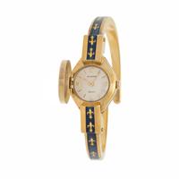 Bucherer, Gold-Plated and Enamel Surprise Watch with Cuff Bracelet