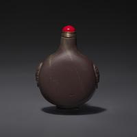 A Chinese Carved Duan Stone Snuff Bottle, Qing Dynasty, Circa 1800-1850 — 1800–1850年 端石雕龍紋鼻煙壺
