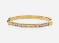 A Geometric Gold and Diamond Bracelet