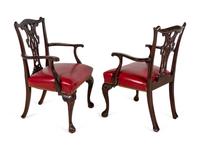A Set of Eight George II Style Mahogany Dining Chairs