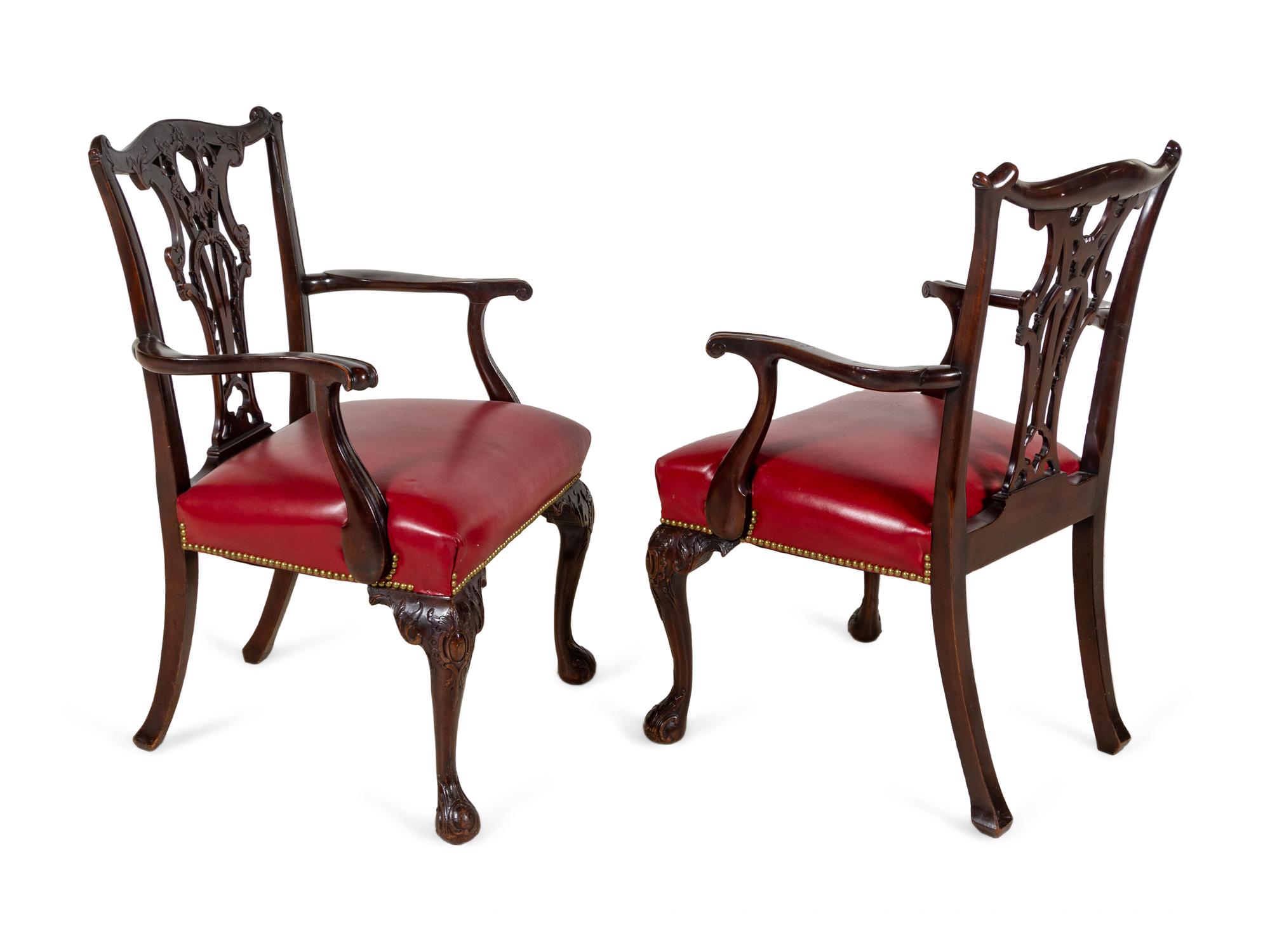 A Set of Eight George II Style Mahogany Dining Chairs