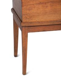 A Late Federal Inlaid Walnut and Cherrywood Sugar Chest on Stand