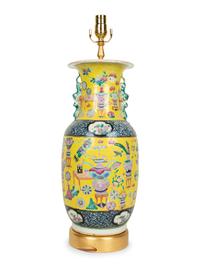 A Chinese Export Porcelain Vase Mounted as a Lamp