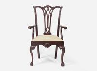 A Centennial Chippendale carved mahogany armchair, late 19th century