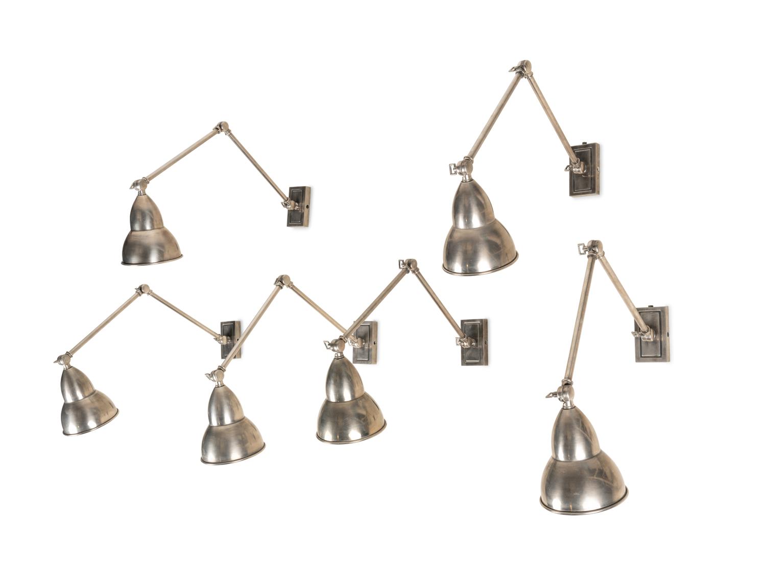 A Set of Six Swing-Arm Wall Lights