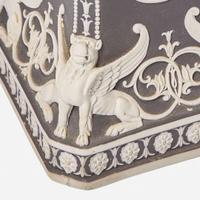 A Wedgwood Black Dip Jasperware Borghese Vase Cover and Stand UK, early 19th century