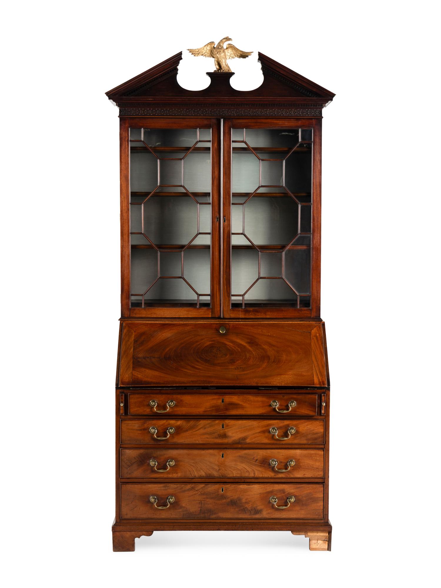 A George III Mahogany Bureau Bookcase