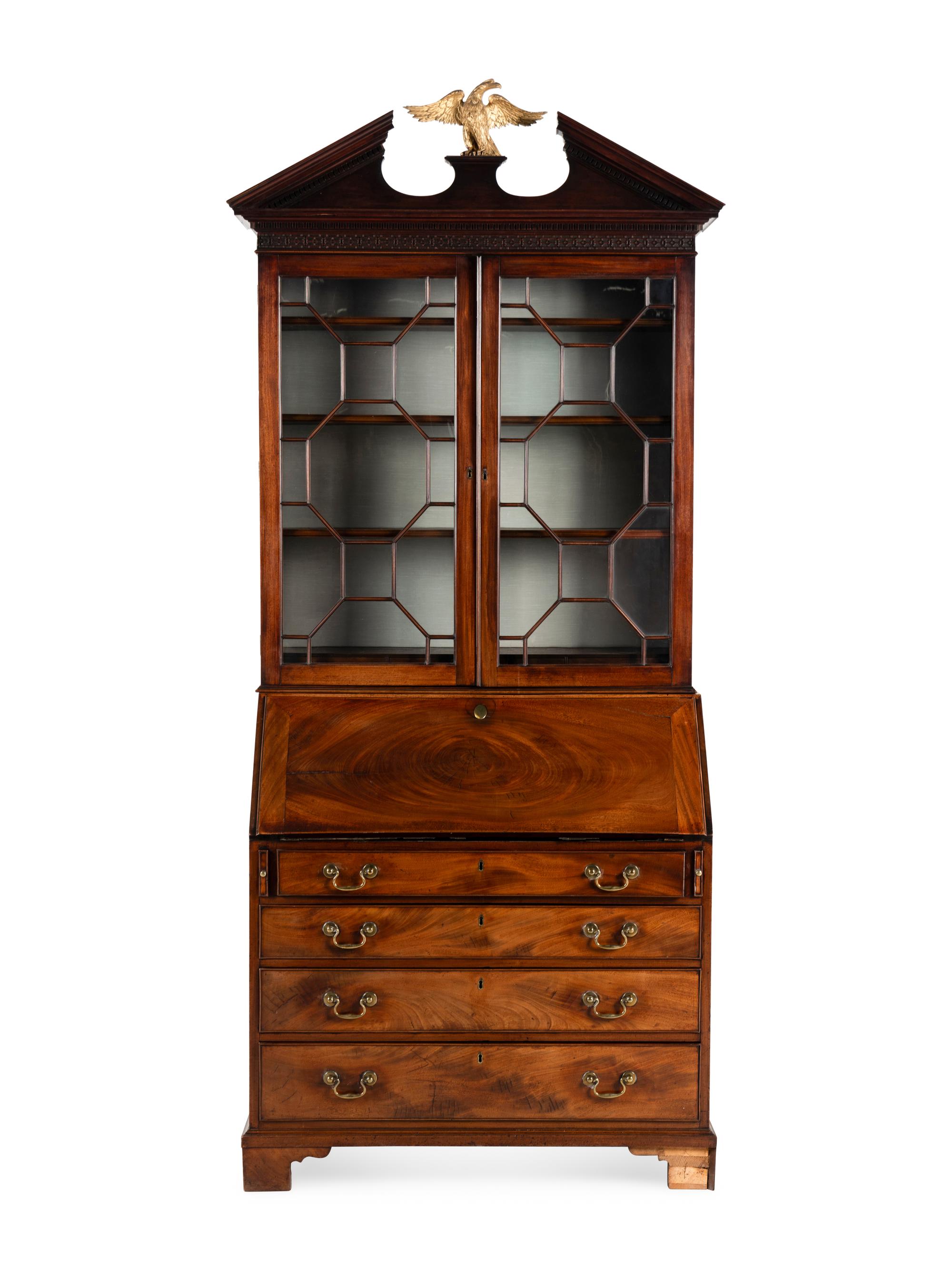 A George III Mahogany Bureau Bookcase