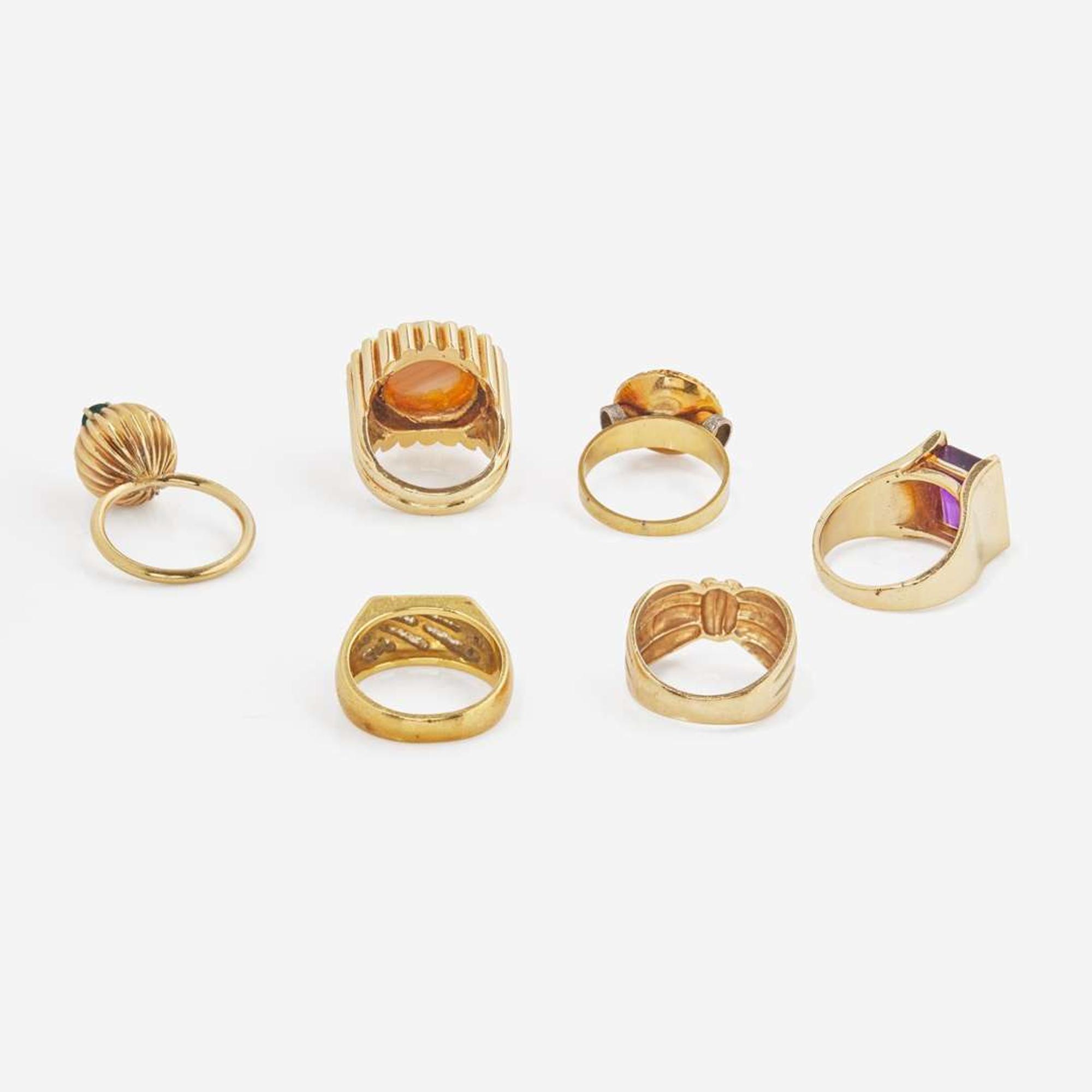A Collection of Gold and Gemstone Rings