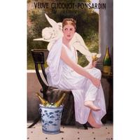 A Veuve Cliquot-Ponsardin Champagne Painted Advertising Sign, After Bouguereau