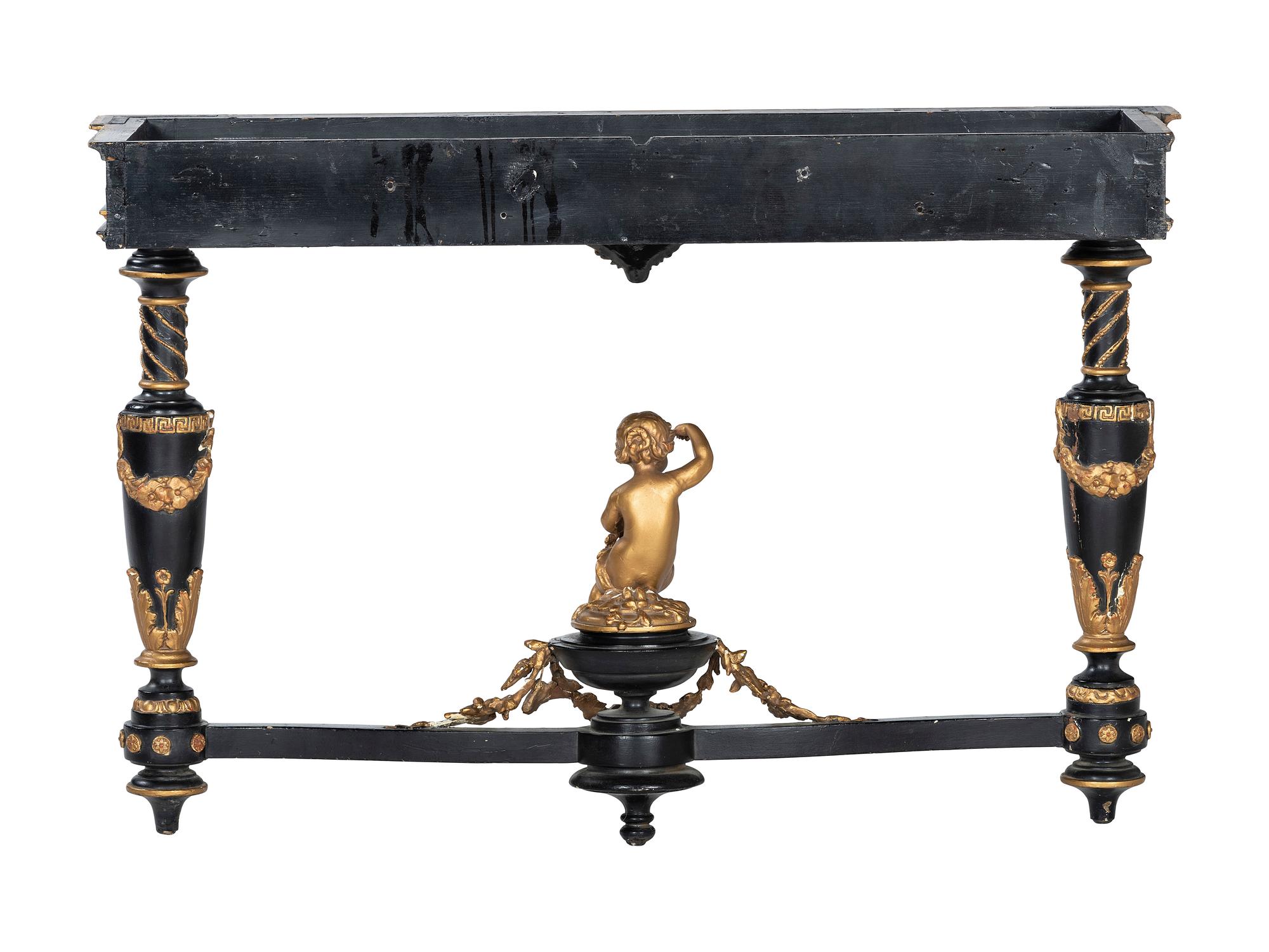 A Louis XVI Style Marble Top Console Table
