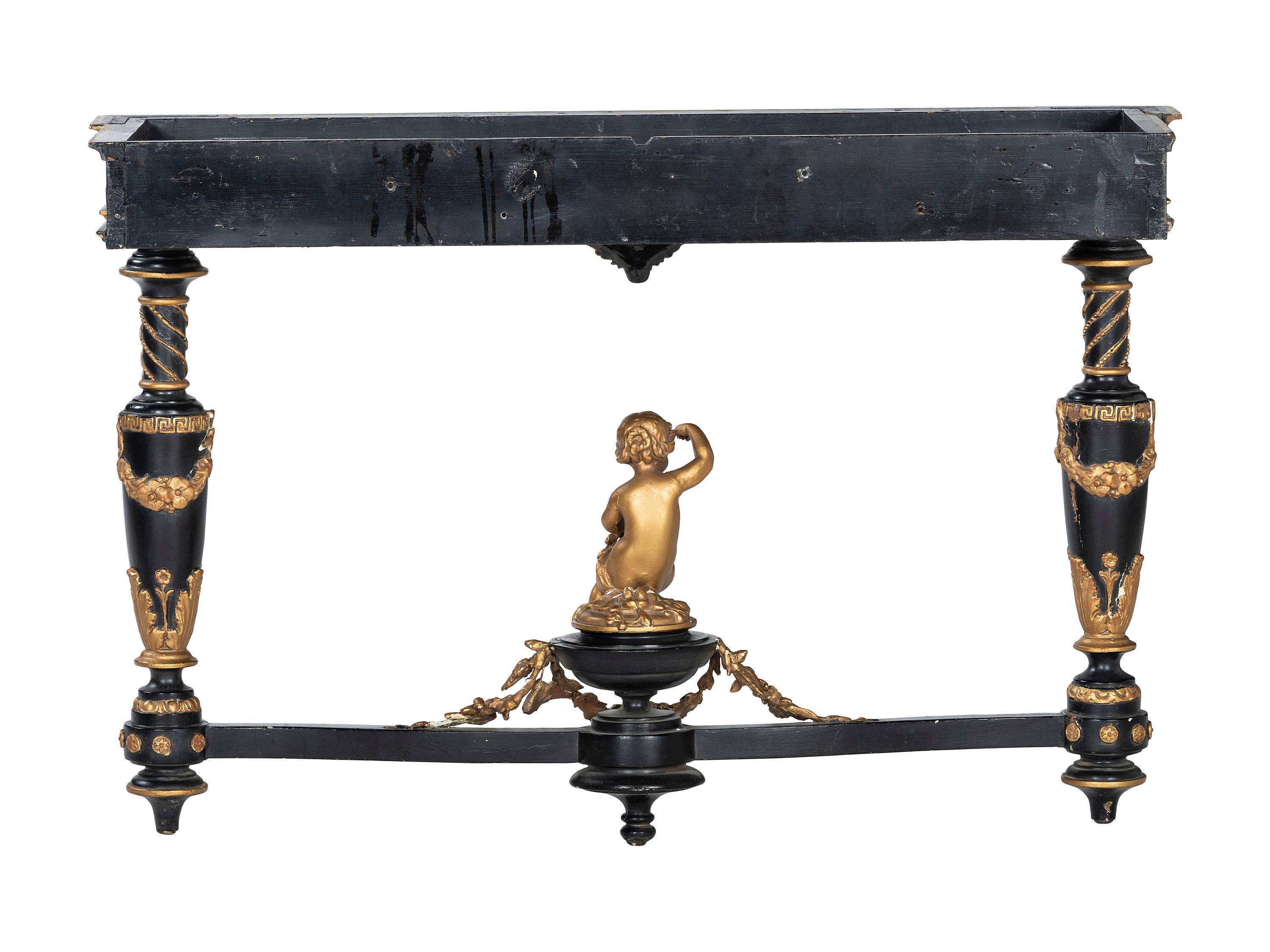 A Louis XVI Style Marble Top Console Table