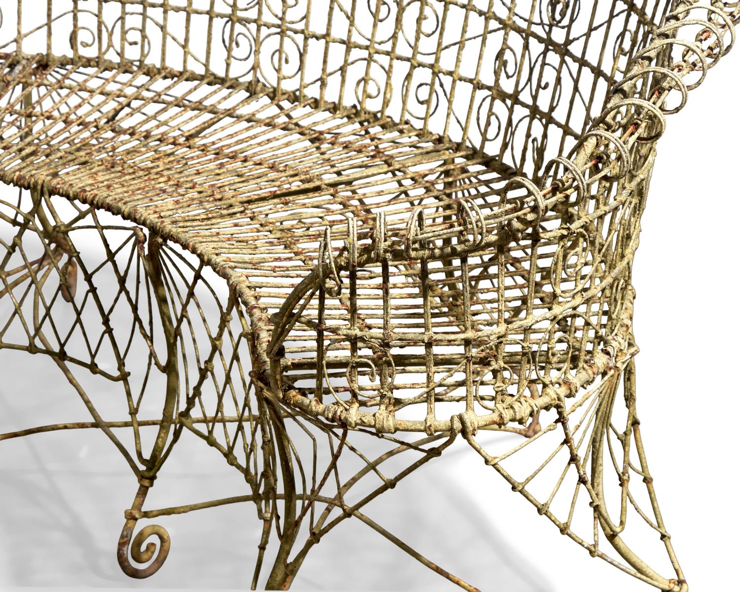 A French Three-Piece Wirework Garden Seating Suite
