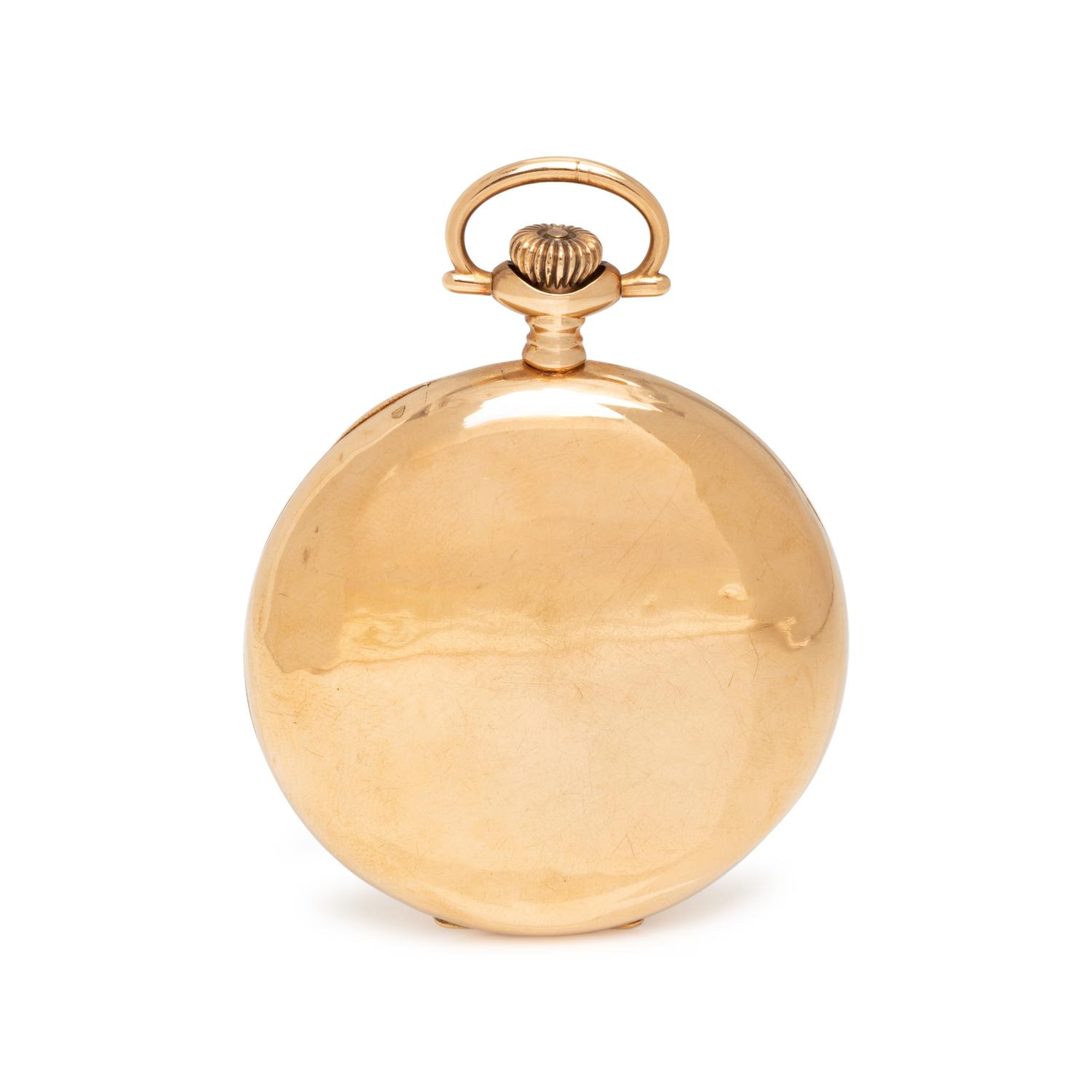ELGIN, 14K YELLOW GOLD OPEN FACE POCKET WATCH