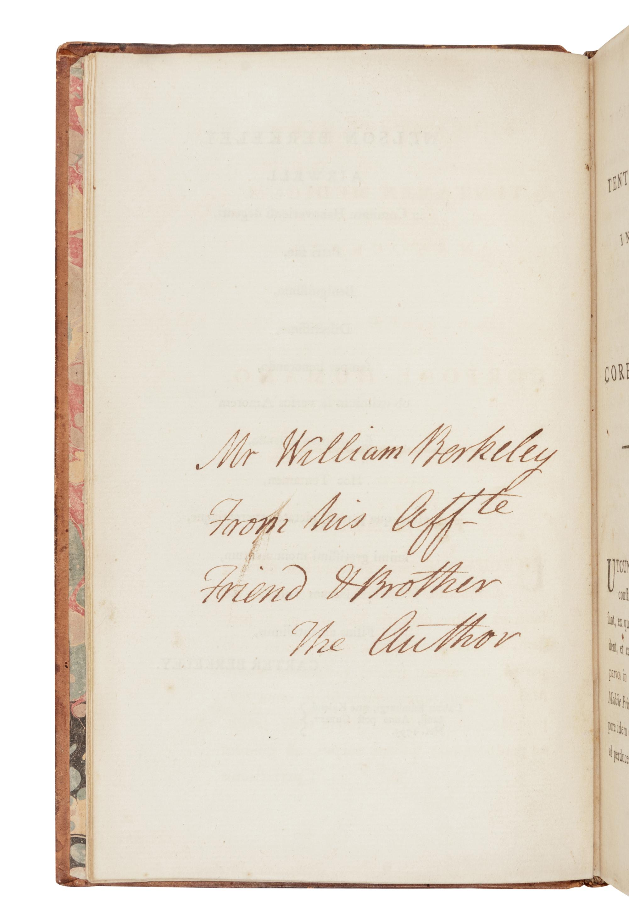 BERKELEY, Carter Burwell (1768-1839). Tentamen medicum inaugurale, de corpore humano quaedam complectens ... Edinburgh: Adam Neill, 1793.