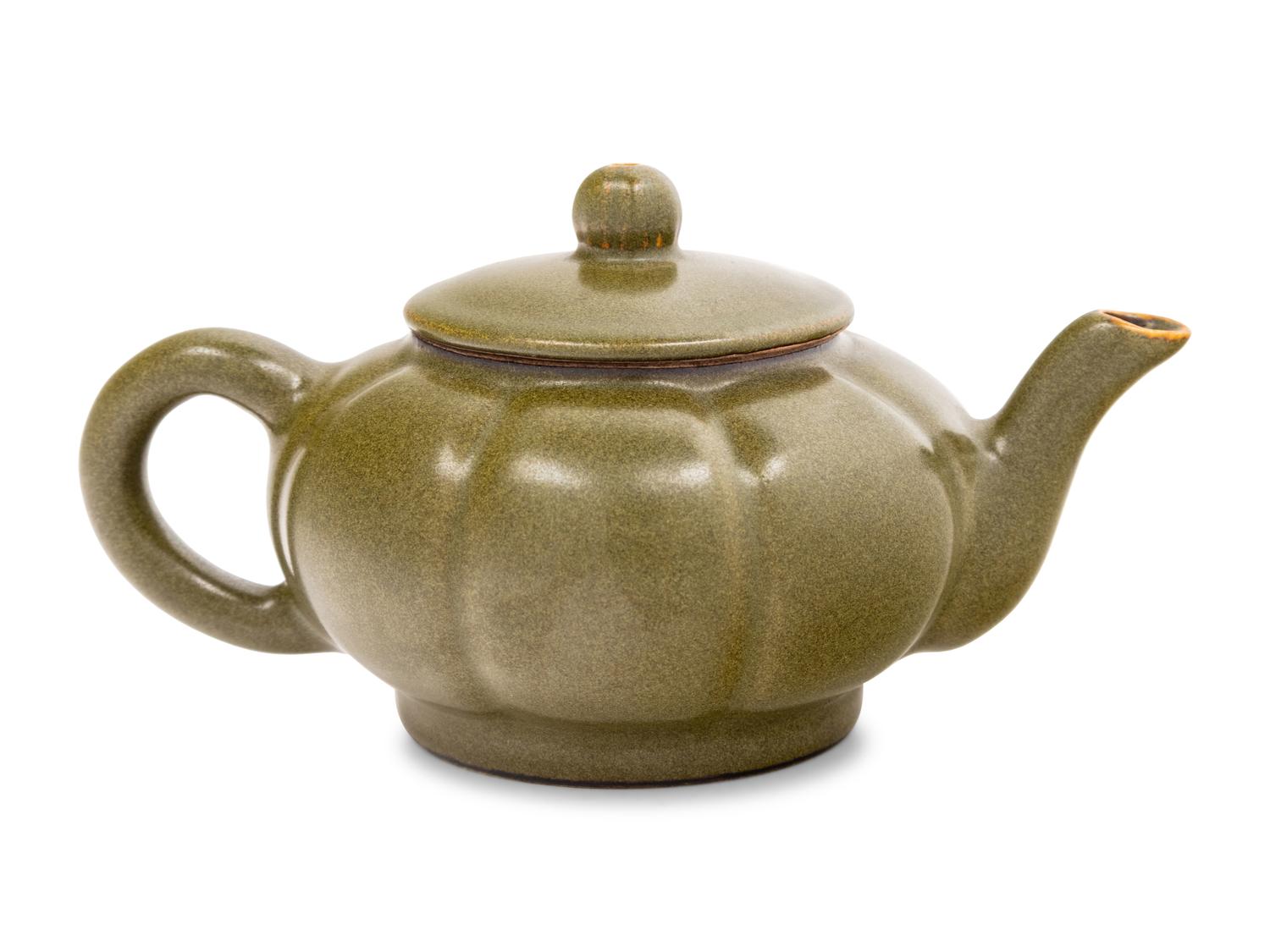A Chinese Tea Dust Glazed Porcelain Teapot