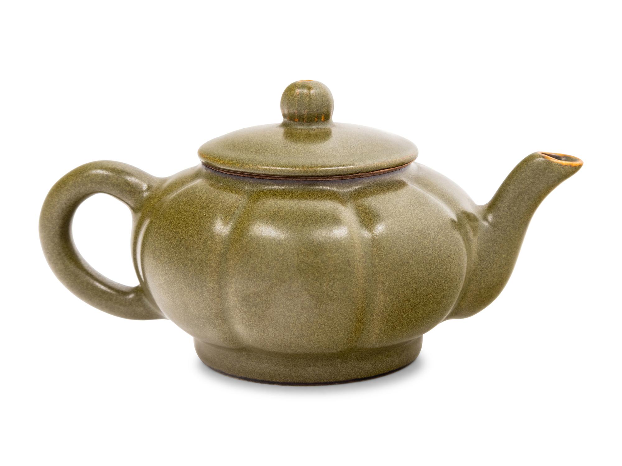 A Chinese Tea Dust Glazed Porcelain Teapot