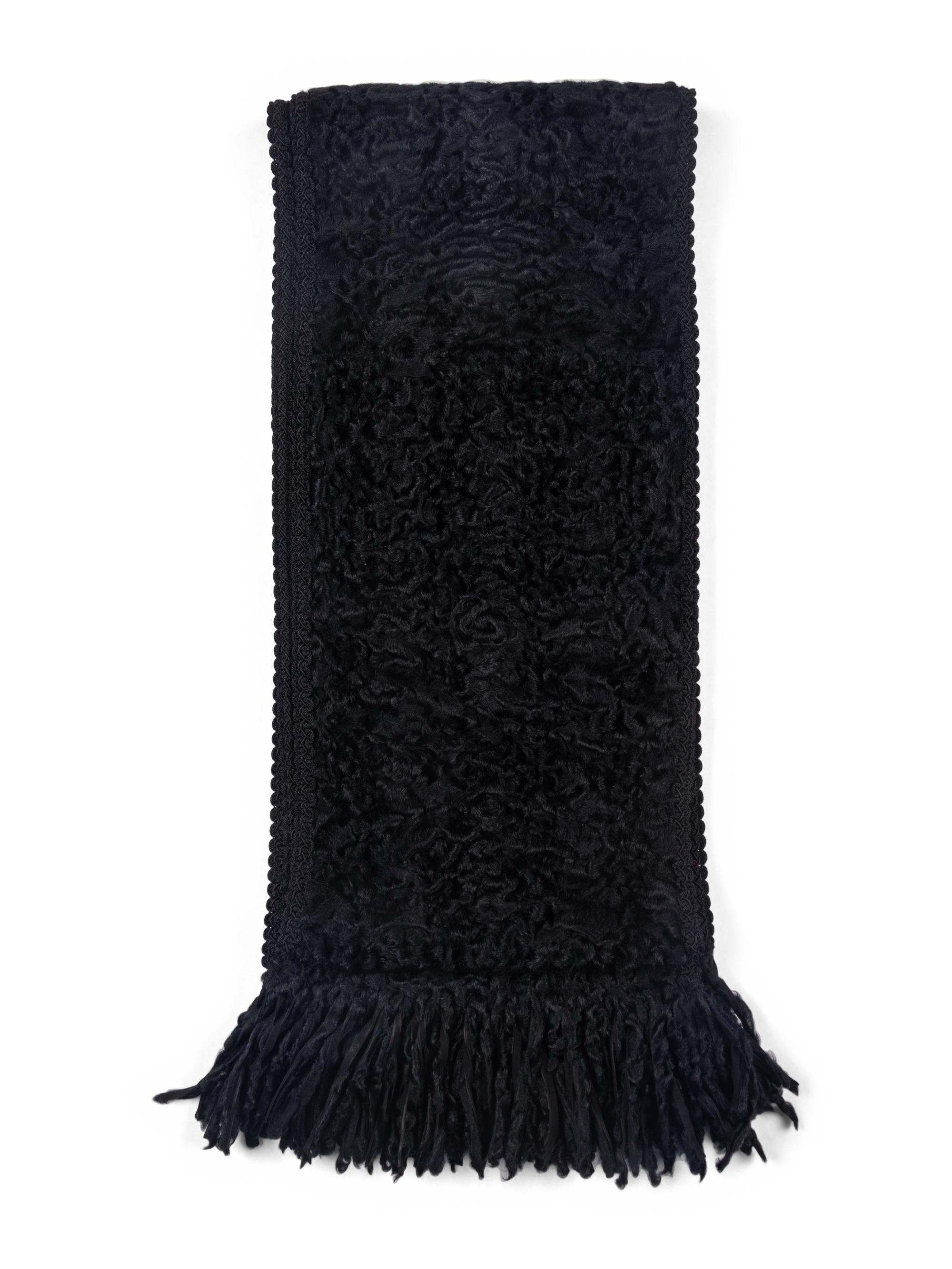 Fringed Broadtail Lamb Fur Scarf, Attributed To J. Mendel