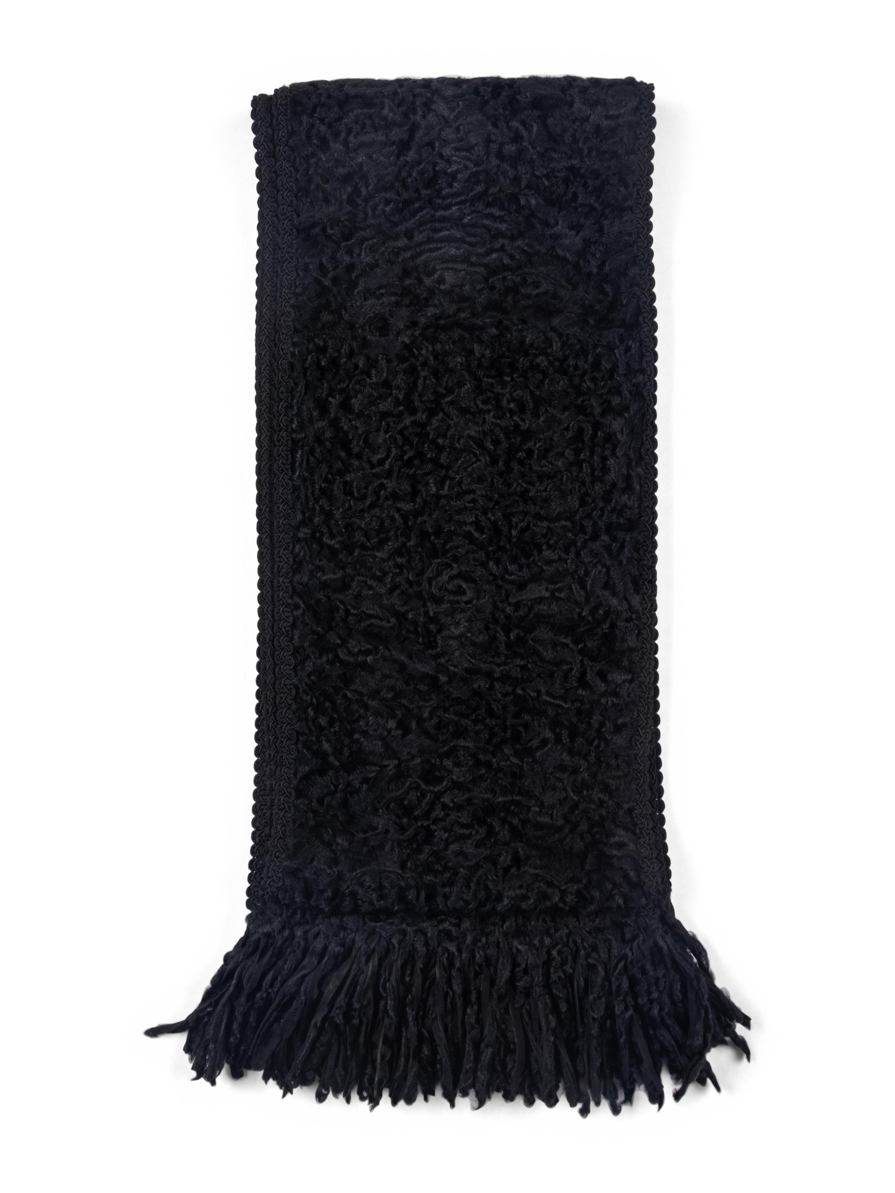 Fringed Broadtail Lamb Fur Scarf, Attributed To J. Mendel