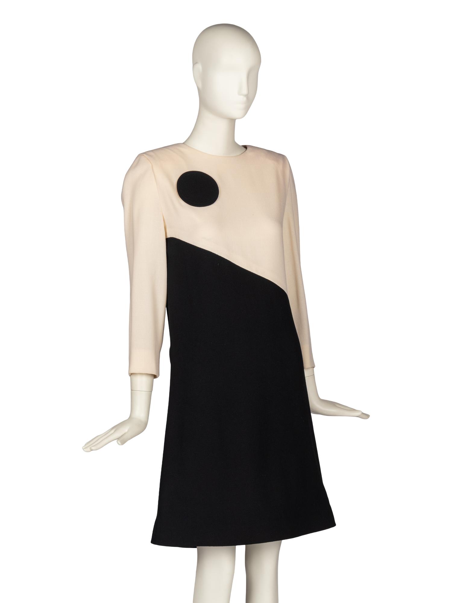 Pierre Cardin Haute Couture Color-Blocked Dress