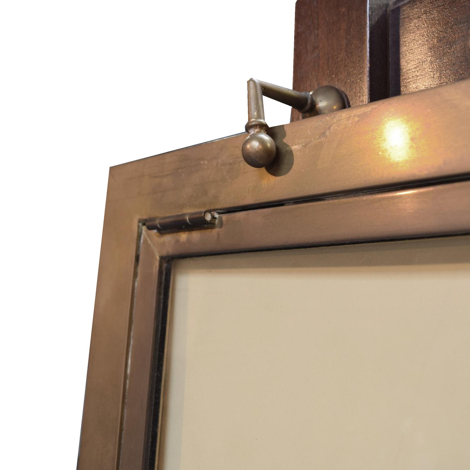 A Wood and Glass French Cafe Menu Stand 31" W x 37" D x 73.5" H — France, Mid-20th Century