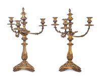 A Pair of Old Sheffield Plate Candelabra