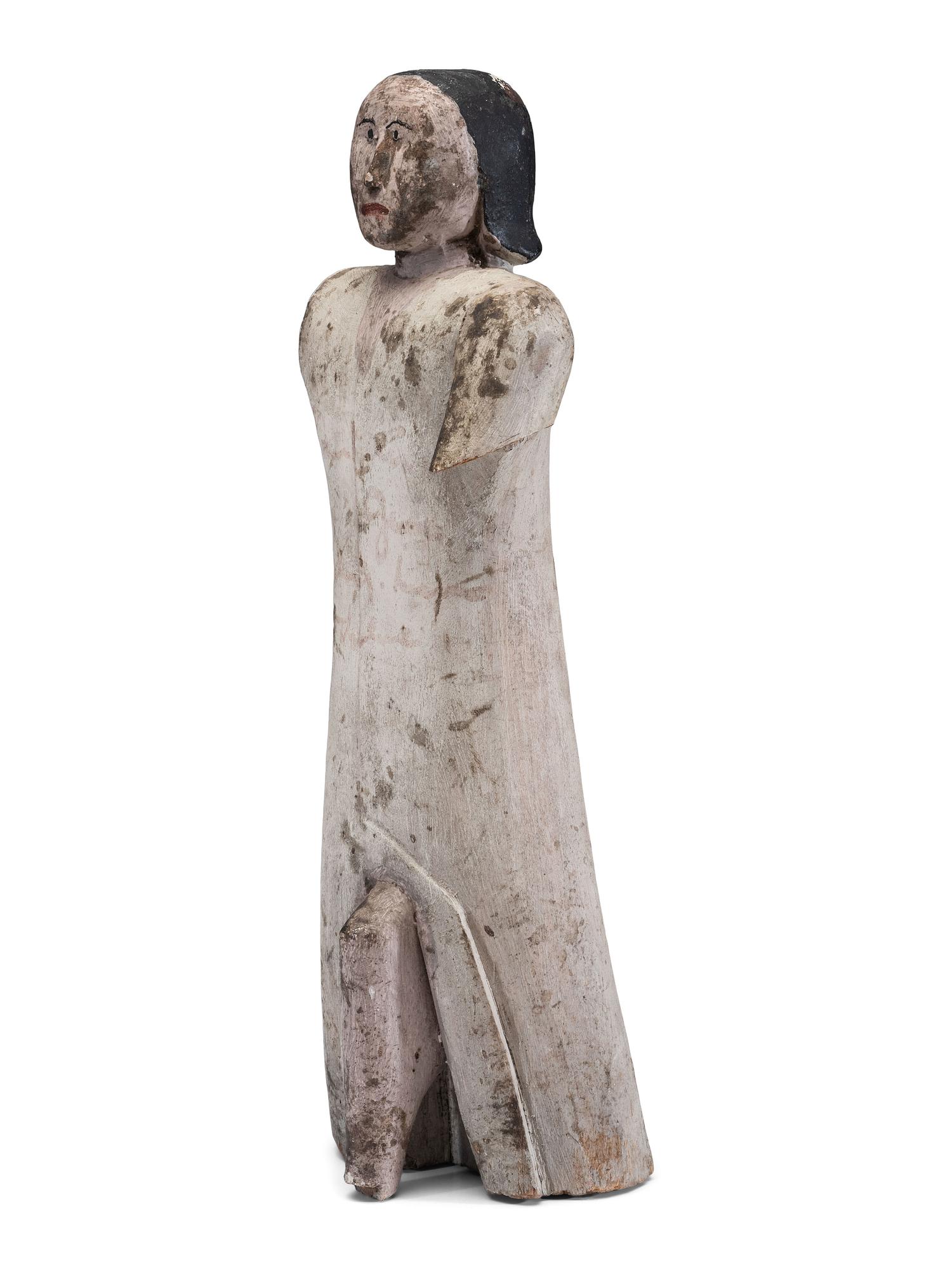 Odawa Carved Nativity Wood Figure From Cross Village, Michigan