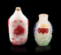 Two Chinese Peking Glass Snuff Bottles