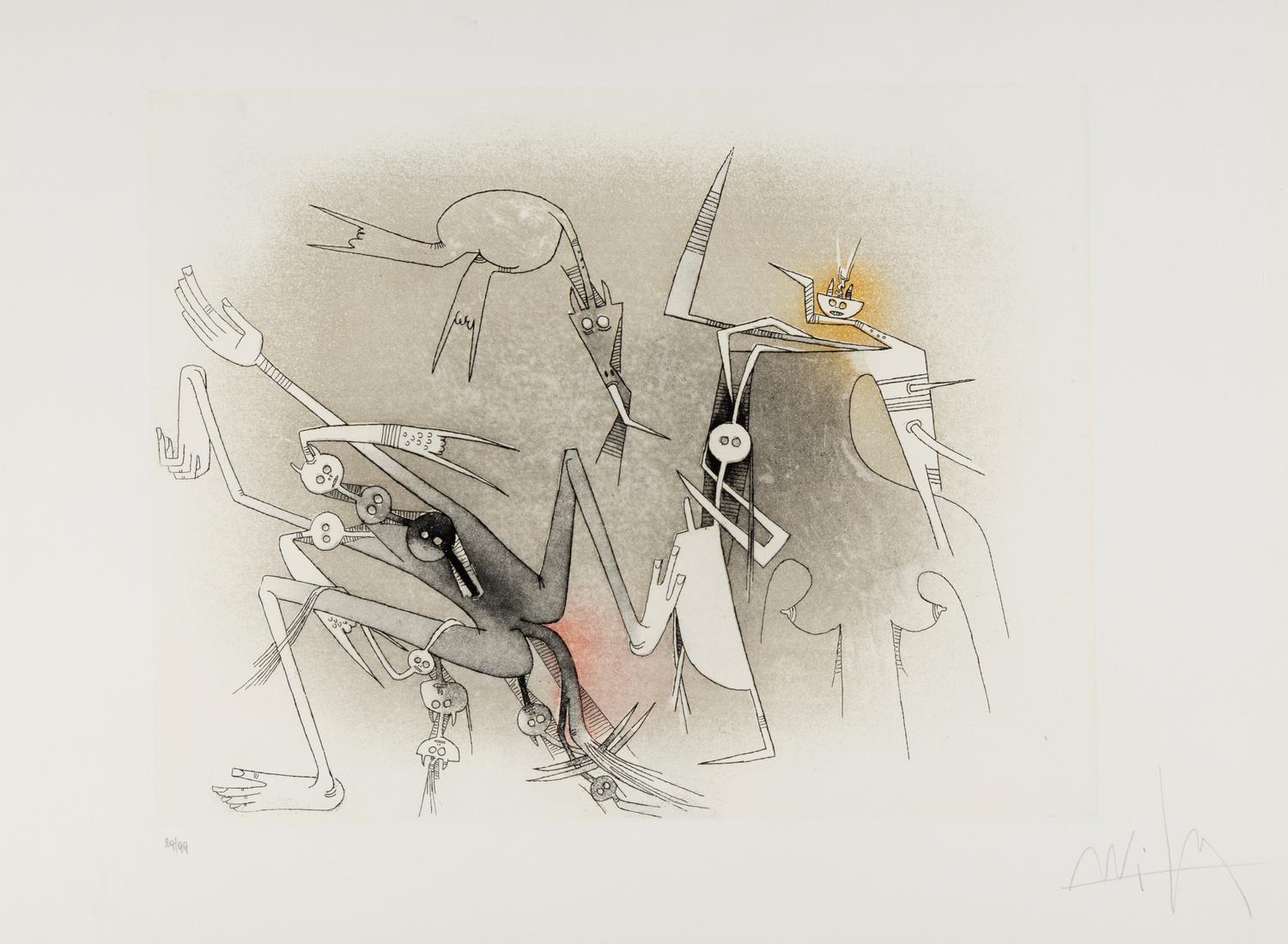 Wifredo Lam (Cuban, 1902-1982) — Two works from Visible Invisible , 1972