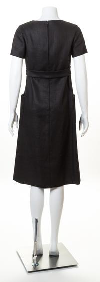 A Norell-Tassell Black Heavy Linen Dress, No size.