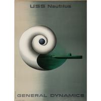 An Erick Nitsche Poster fo USS Nautilus General Dynamics, 1955