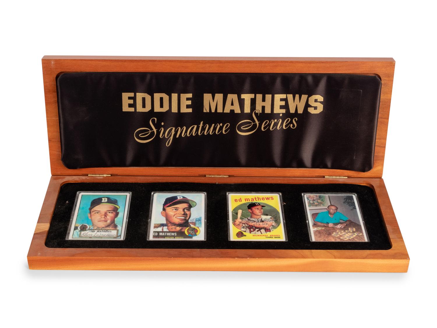 An Eddie Mathews Signature Series Set of Signed Autograph Baseball Cards,