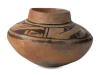 Ancestral Pueblo, Jeddito Black-on-Yellow Pottery Olla