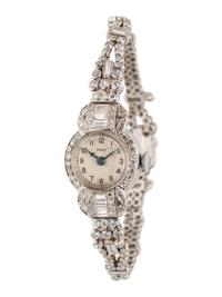 PLATINUM AND DIAMOND WRISTWATCH