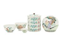 Five Chinese Famille Rose Porcelain Vessels