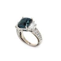 OSCAR HEYMAN, ALEXANDRITE AND DIAMOND RING