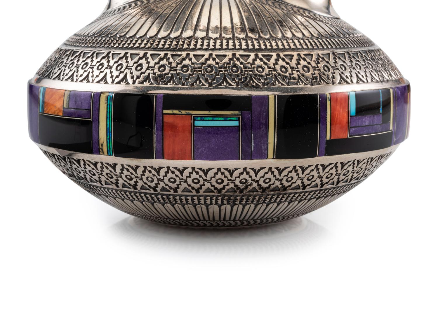 Sterling Silver Wedding Jar, with Mosaic Inlay