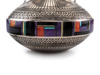 Sterling Silver Wedding Jar, with Mosaic Inlay
