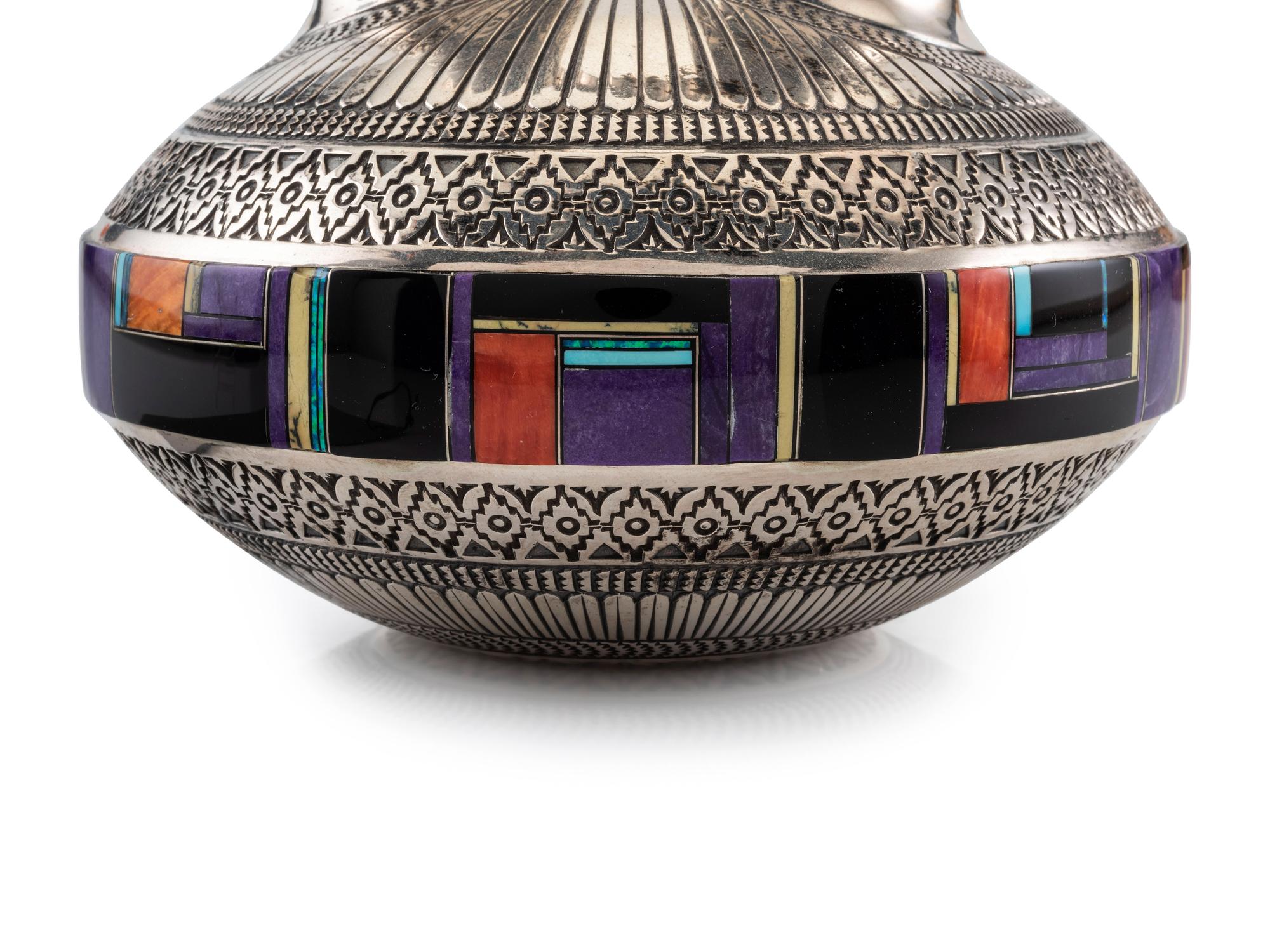 Sterling Silver Wedding Jar, with Mosaic Inlay