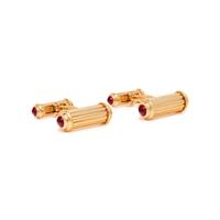 VAN CLEEF & ARPELS, YELLOW GOLD AND RUBY CUFFLINKS