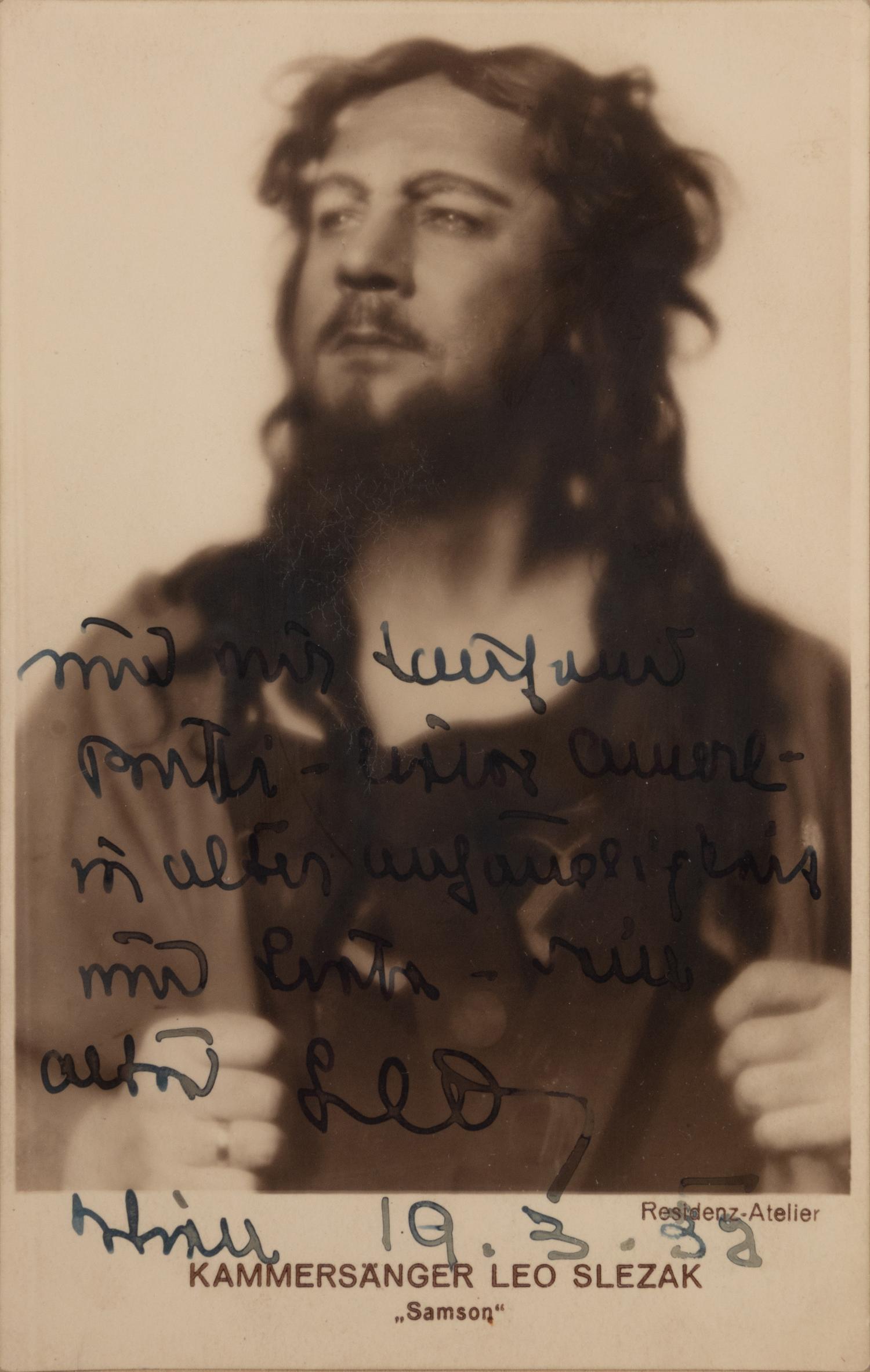 [20TH-CENTURY OPERA SINGERS]. A group of 6 photographs or photographic prints of opera singers from the 1930s, most signed, comprising images of: