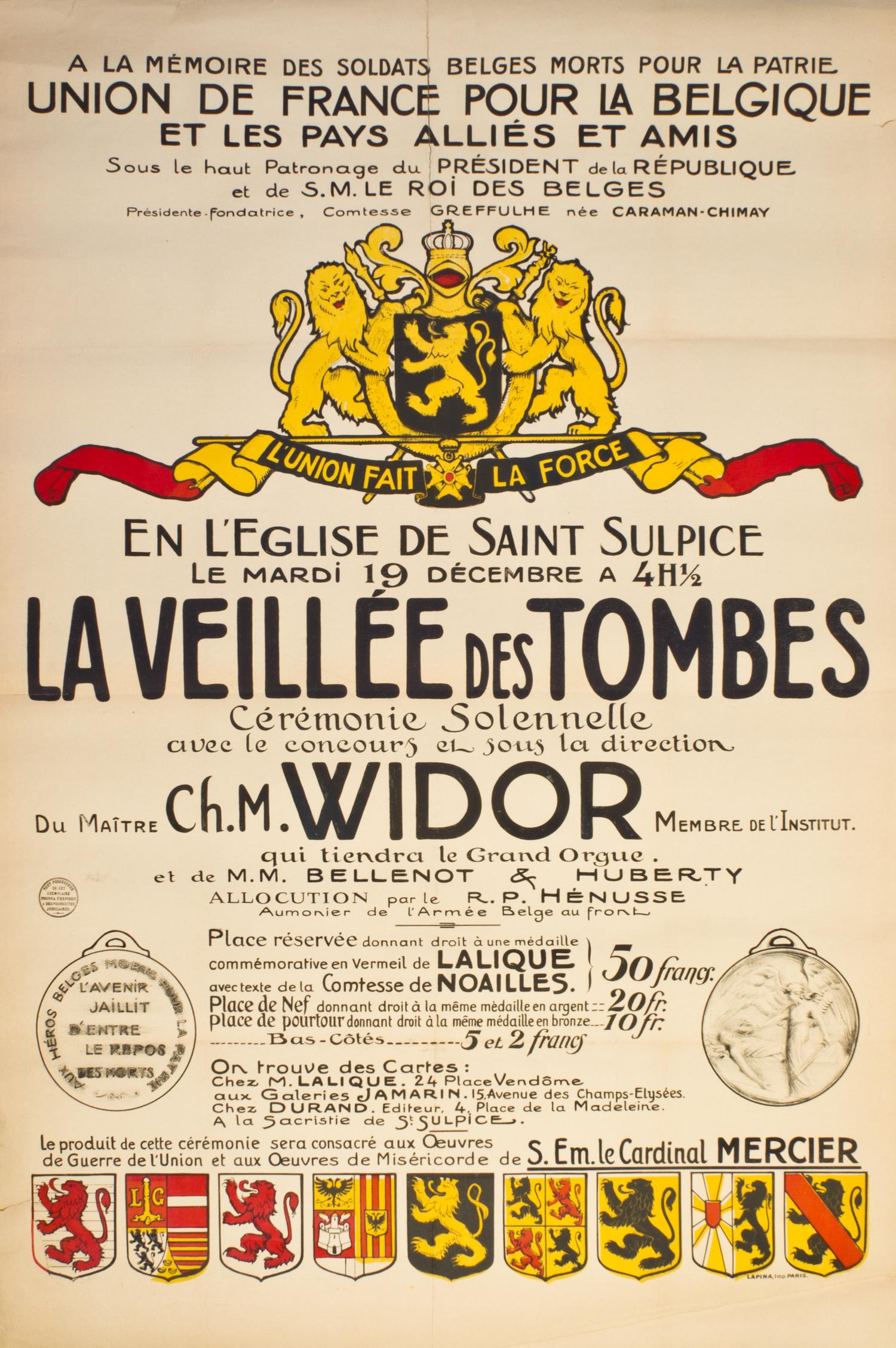 (WWI POSTERS) FOUQUERAY, CHARLES. Two posters. Size of largest 47 x 31 1/2 inches.