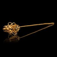 A Chinese Gold 'Khakkhara' Hairpin, Zan, Ming Dynasty 明 金錫杖簪